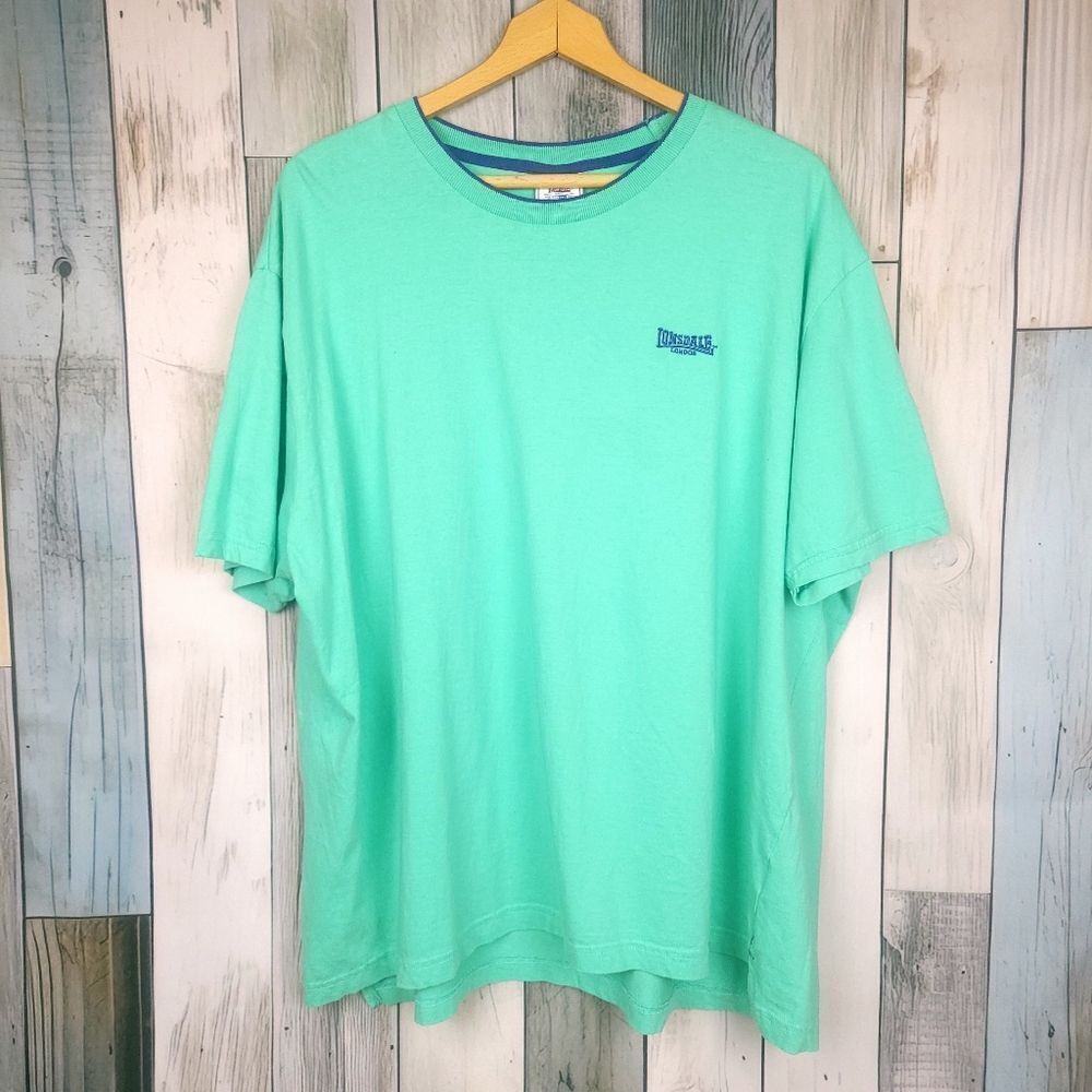 Lonsdale Vintage Teal Green Short Slweve T-shirt Size 3XL